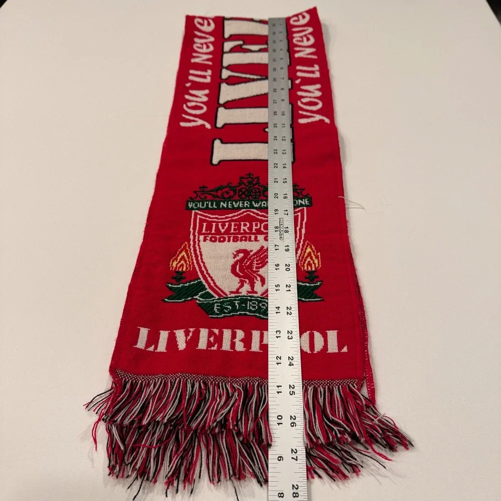 Liverpool FC You'll Never Walk Alone Supporter Scarf Red White Knit Soccer Fan
